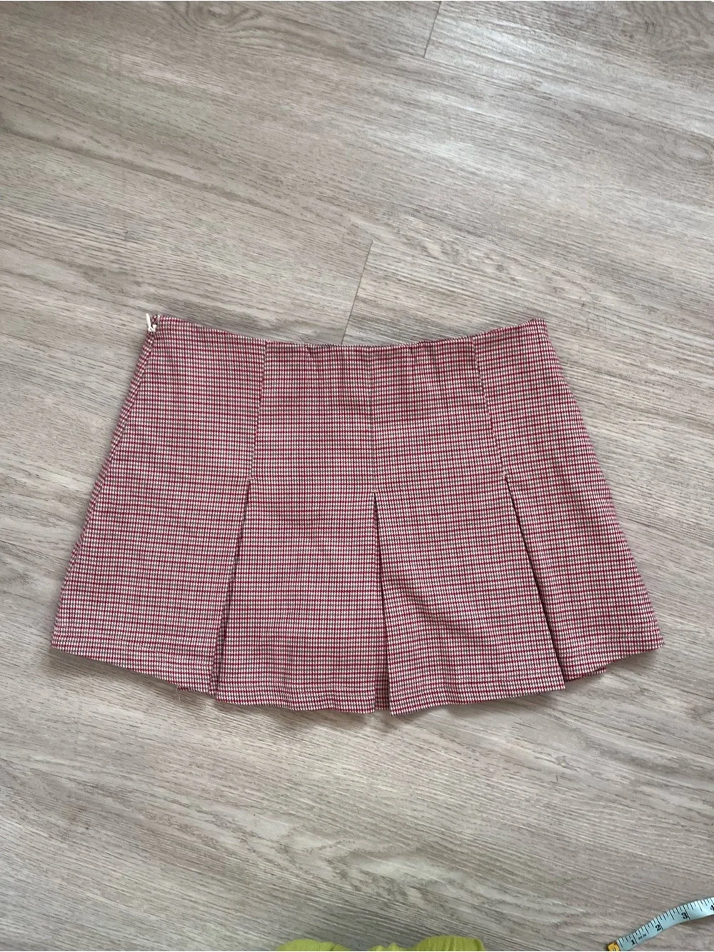 Urban Outfitters Red Gingham Pleated Mini Skirt with Shorts XS - Picture 4 of 9